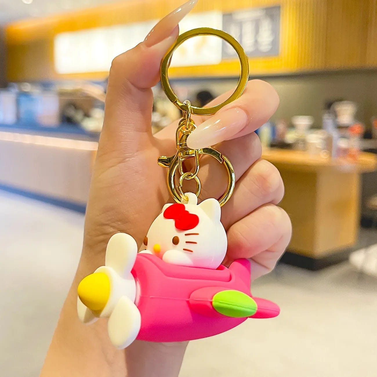 Hello Kitty in Airplane with Spinning Propeller