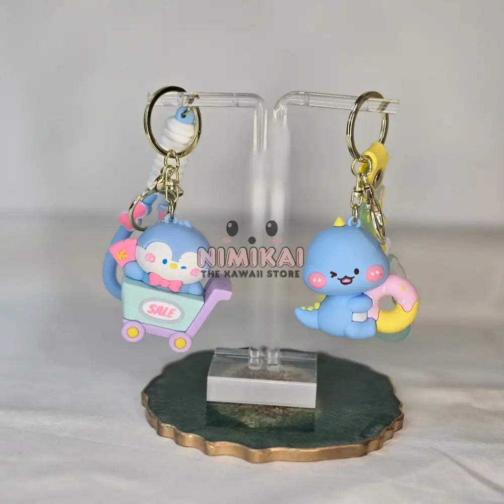Animal Kawaii Keychain Blue