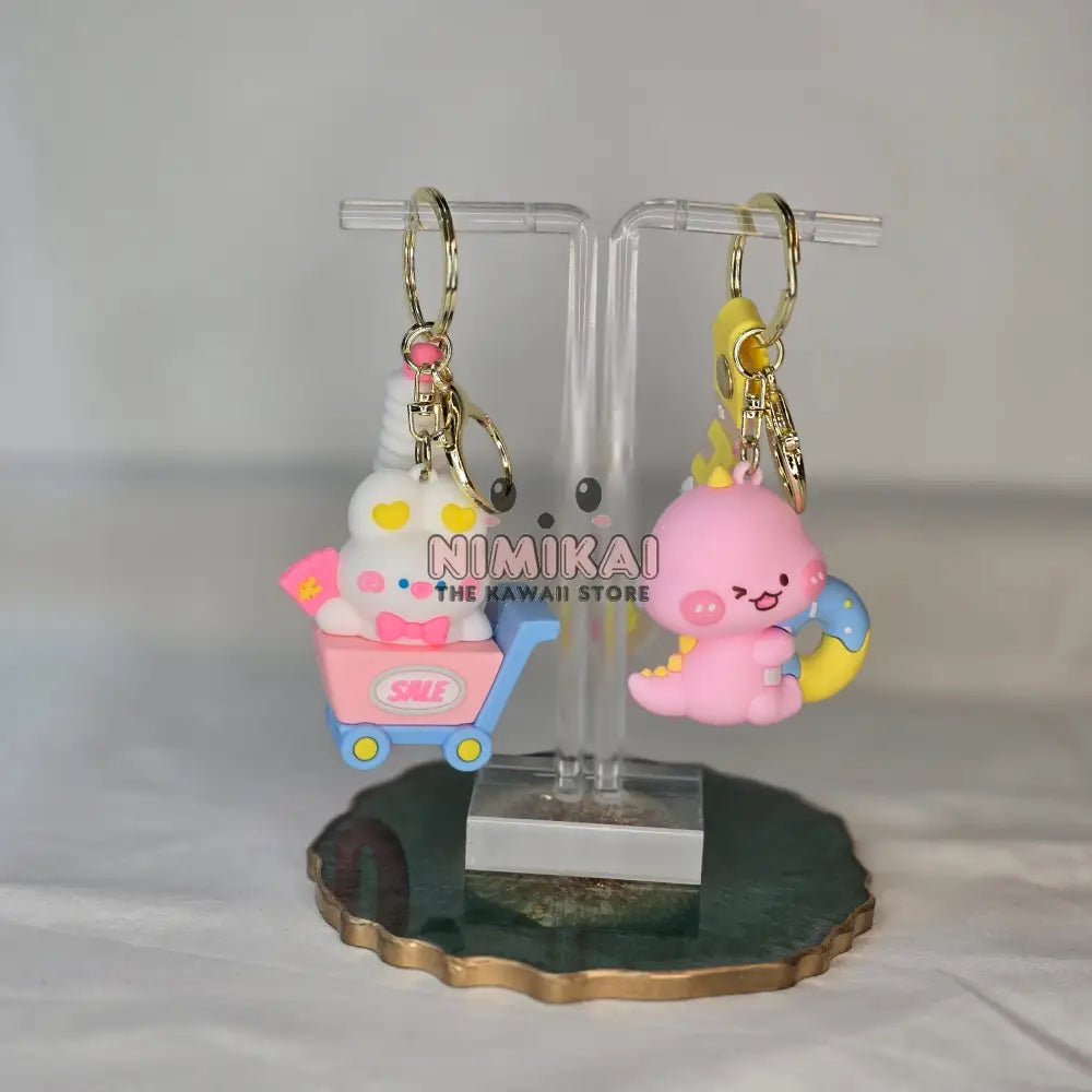 Animal Kawaii Keychain Pink