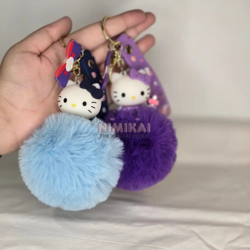 Hello Kitty Pom Bag Charm Keychain