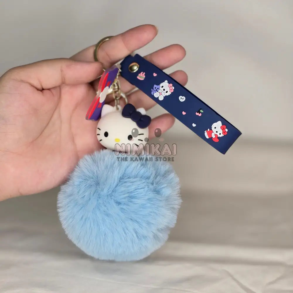 Hello Kitty Pom Bag Charm Keychain