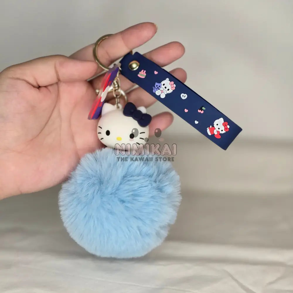 Hello Kitty Pom Bag Charm Keychain