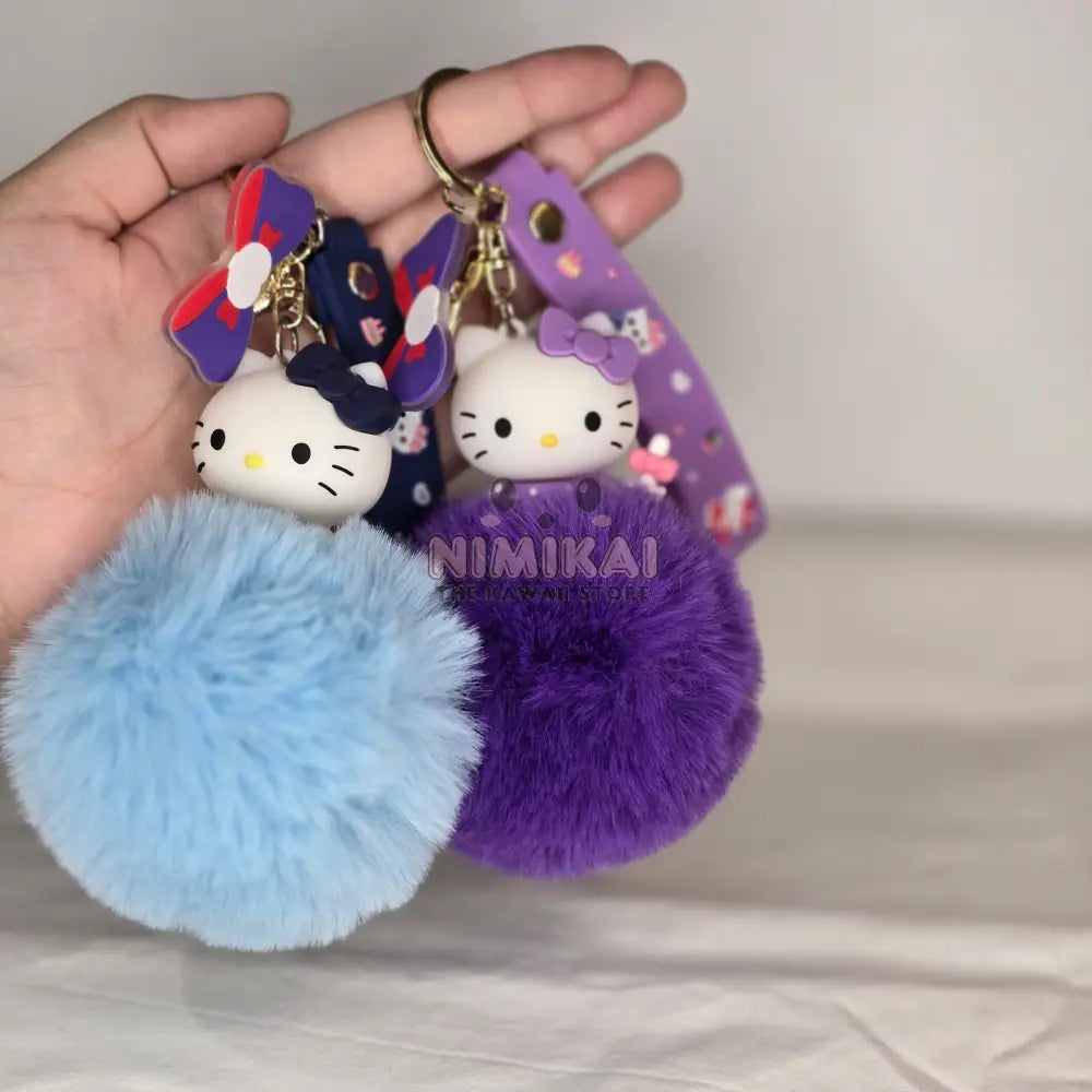 Hello Kitty Pom Bag Charm Keychain