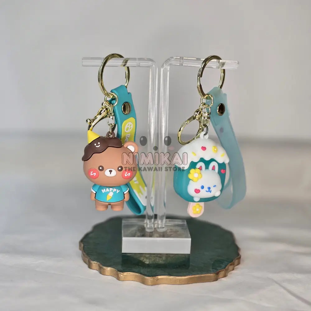 Ice Cream Bear Kawaii Keychain