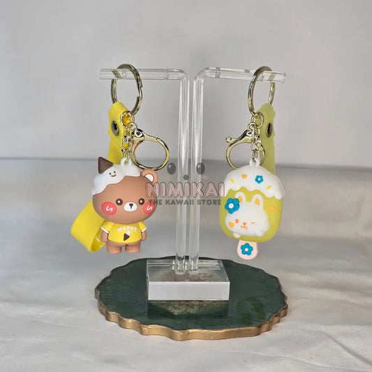 Ice Cream Bear Kawaii Keychain