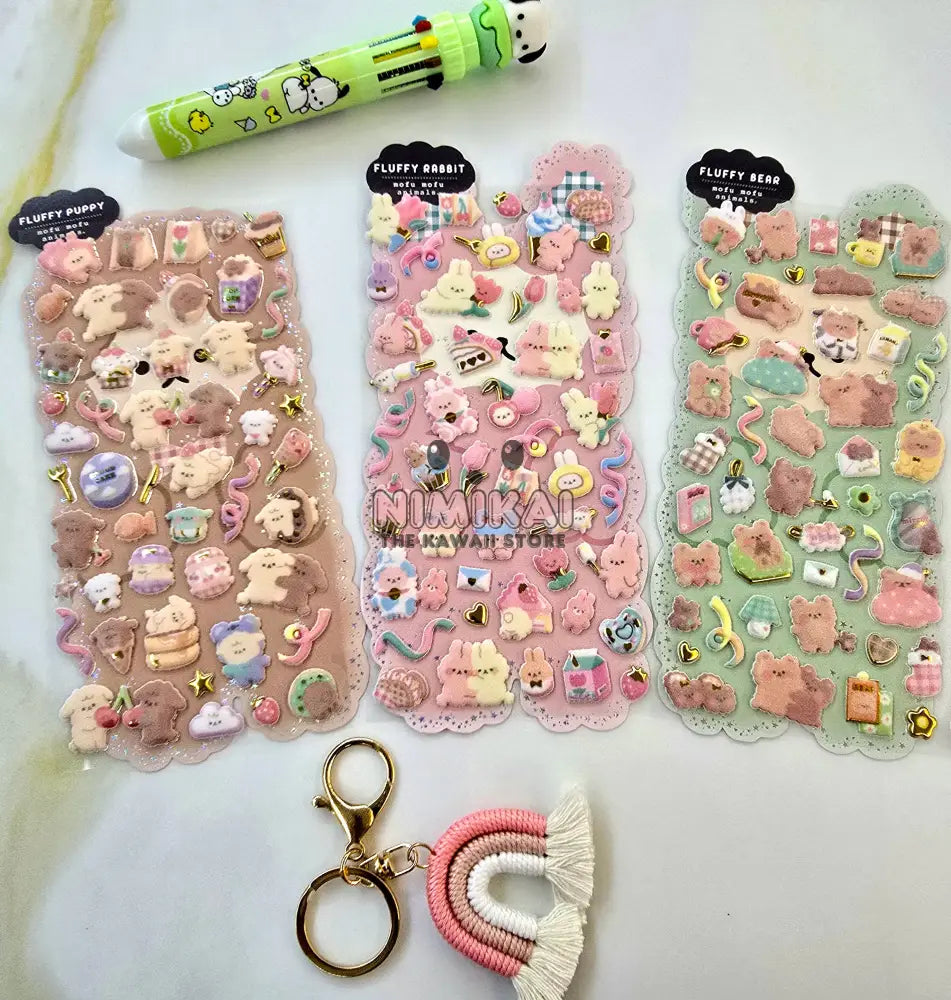 Kawaii Puffy Stickers (Pack Of 4) Stationery