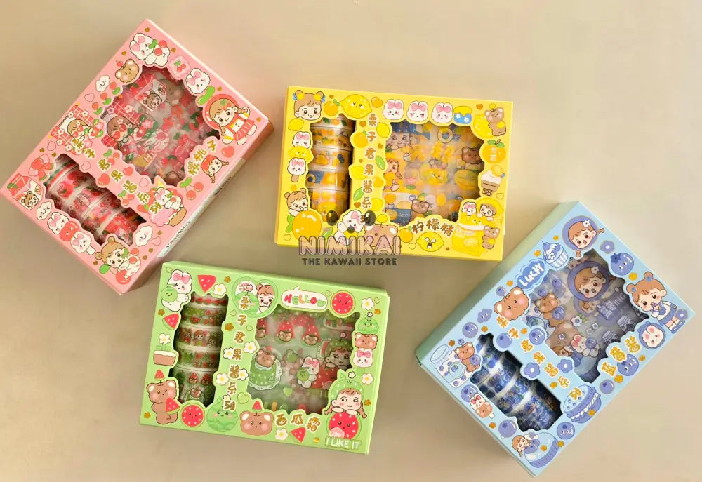 Kawaii Stickers And Washi Tape Box Set Stationery