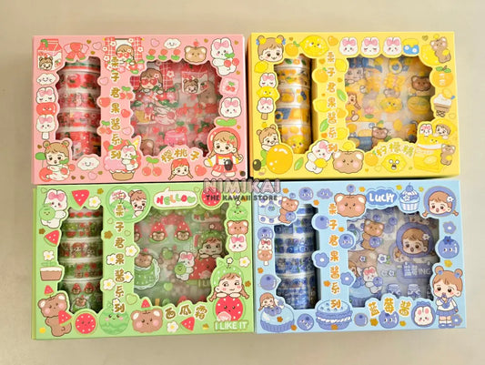 Kawaii Stickers And Washi Tape Box Set Stationery