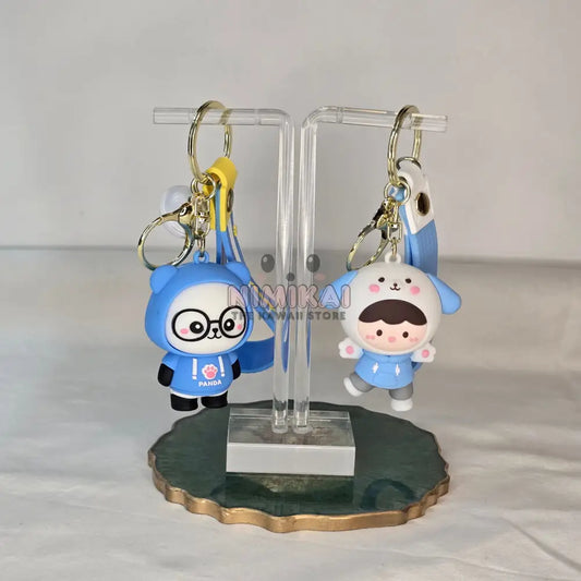Panda And Girl Kawaii Keychain
