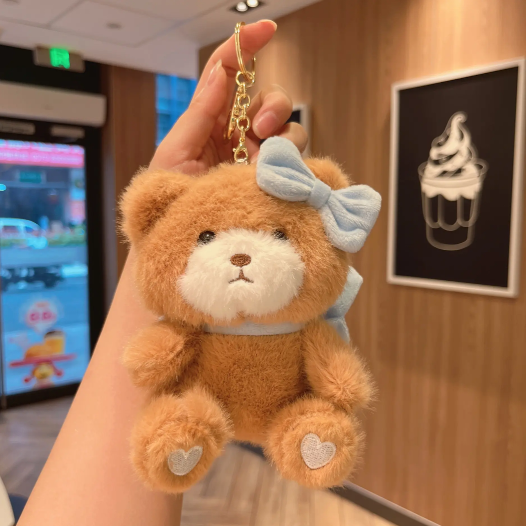 Bow Teddy Plush Keychain