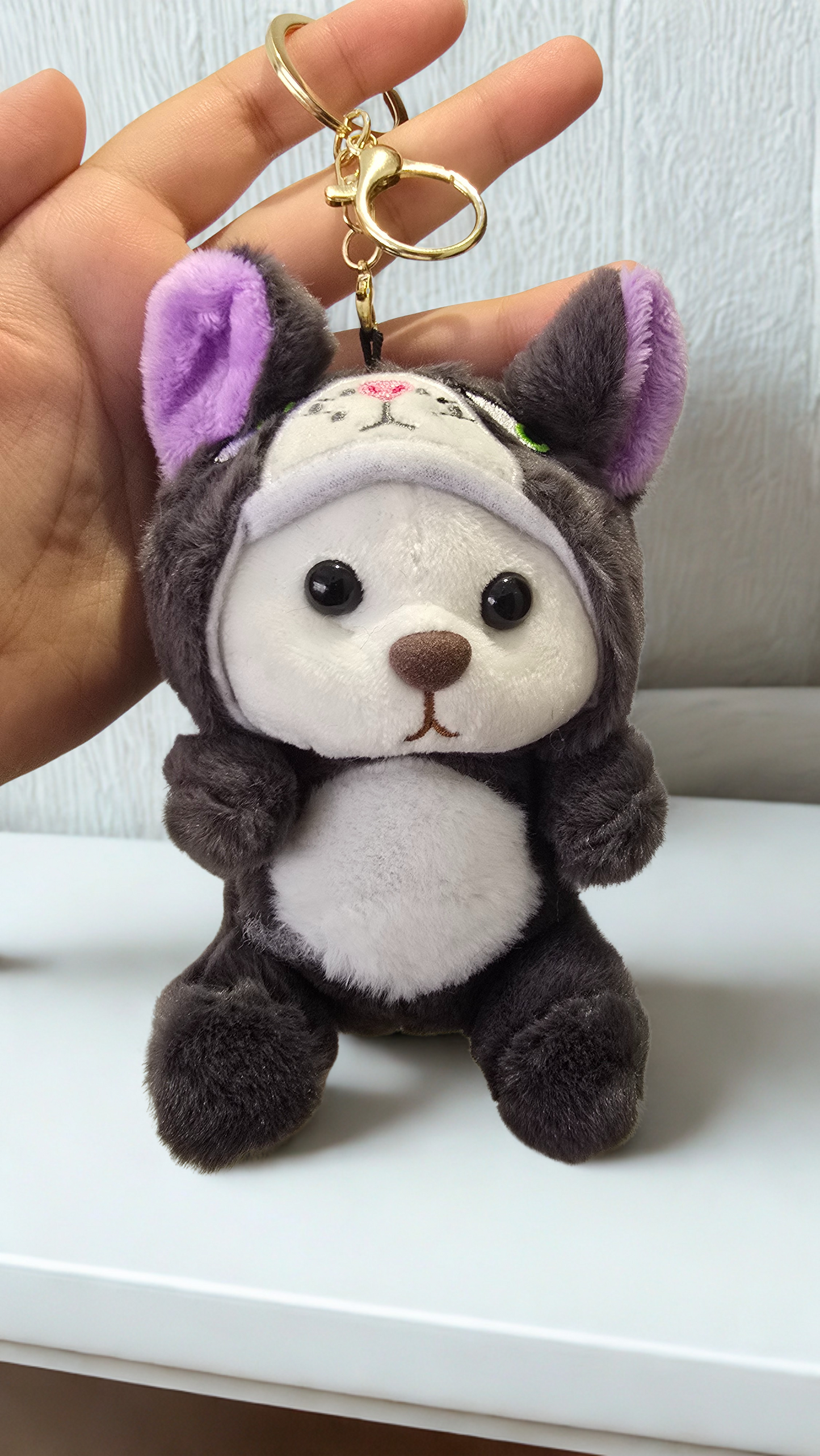 Bear in Onesies Plush Keychain