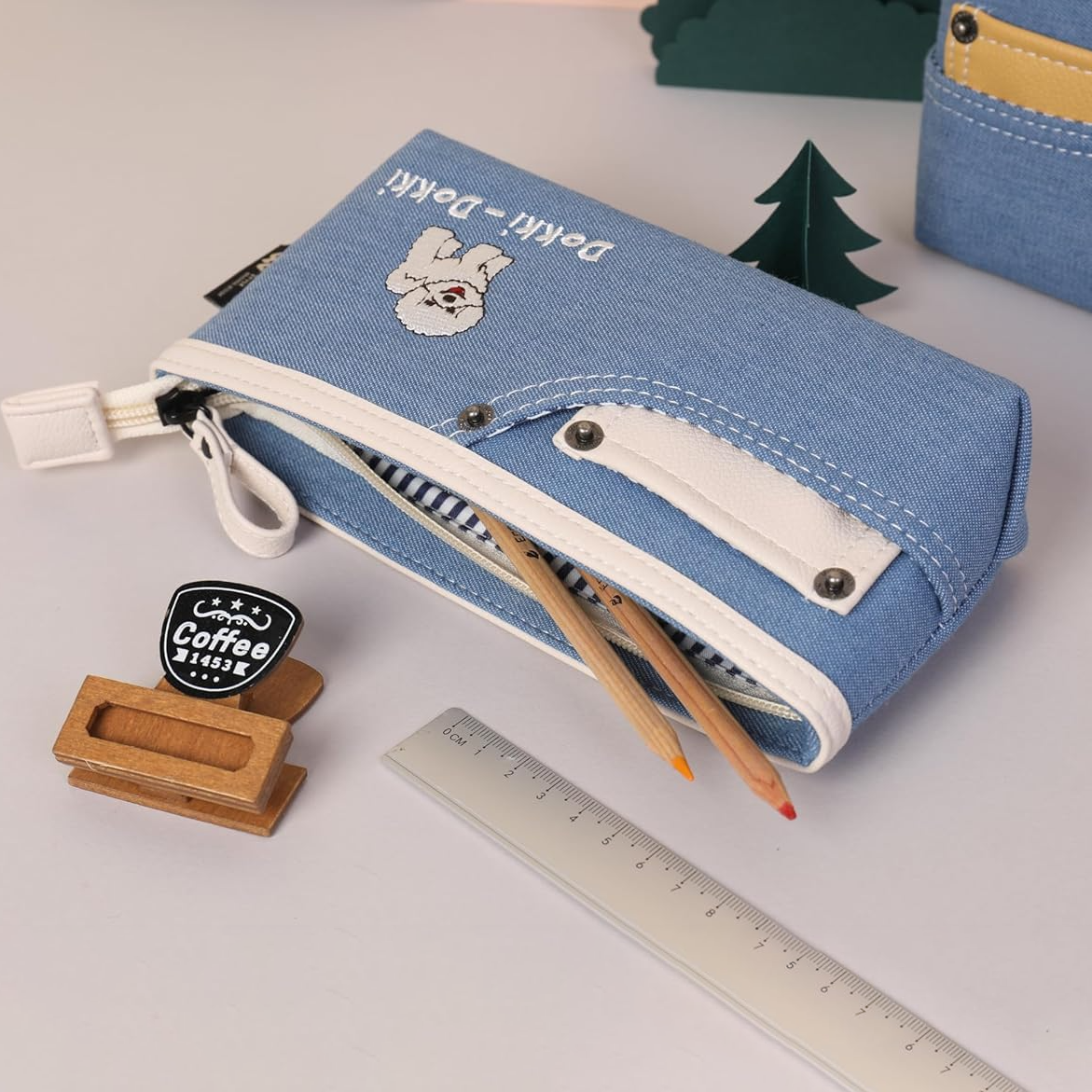Doki Doki Denim Pencil Pouch