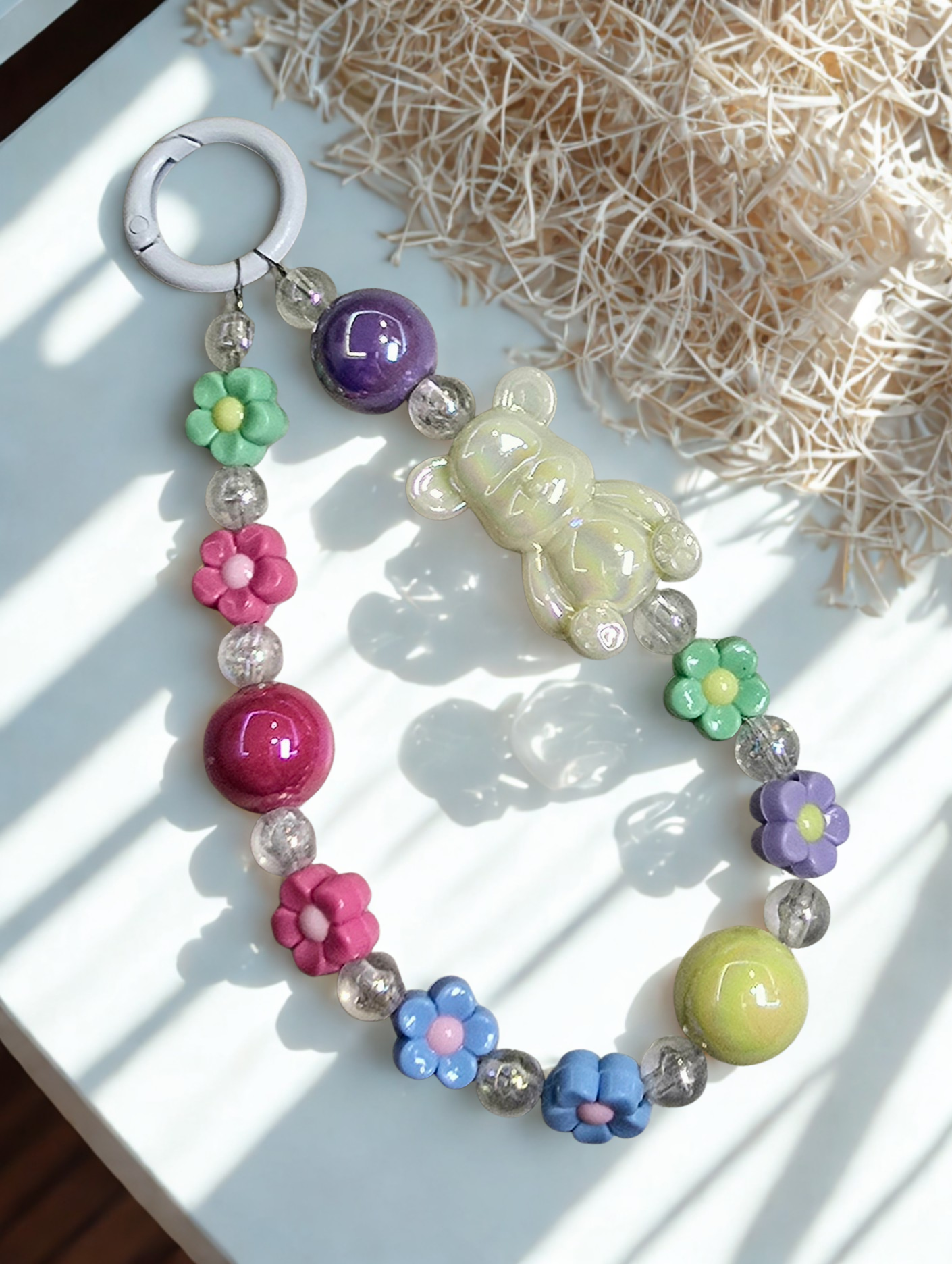Blooming Bear Phone Charm