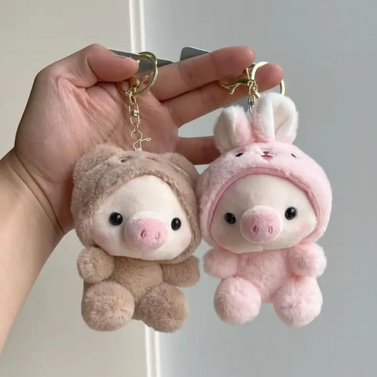 Piggy Onesie Plush Keychain