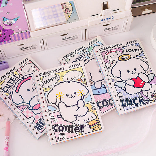 Cream Puppy Holographic Notebook