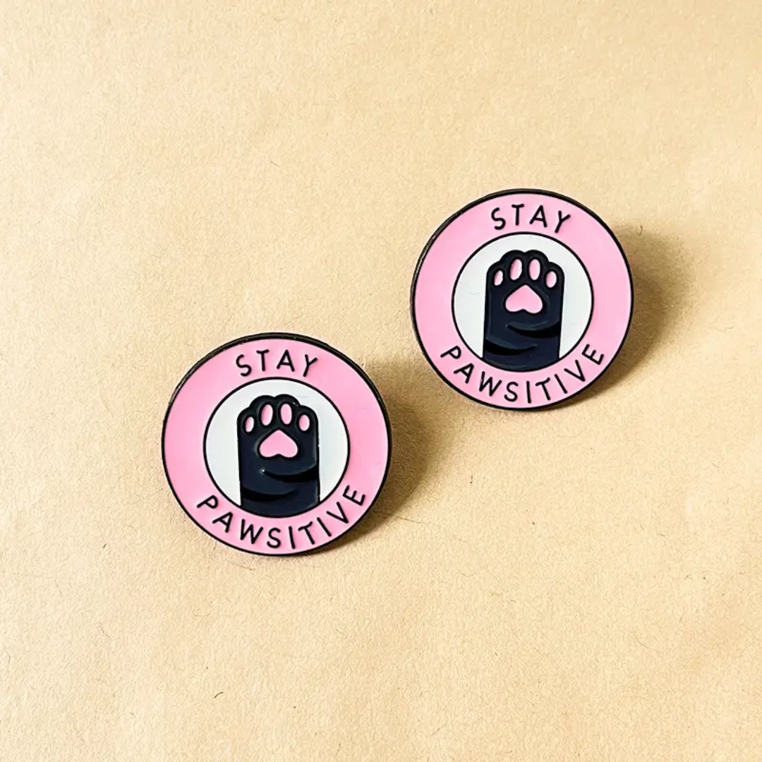 Stay Pawsitive Enamel Pin