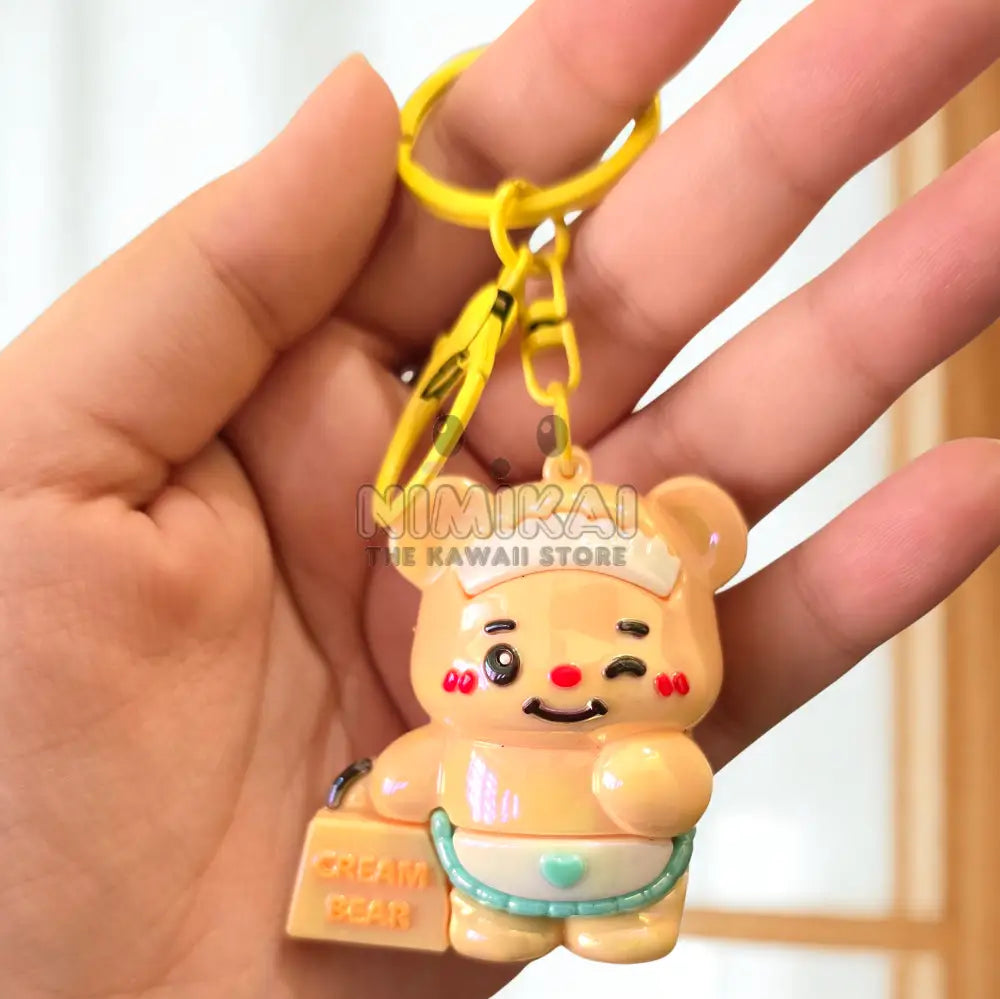 Cream Bear Keychain Keychain
