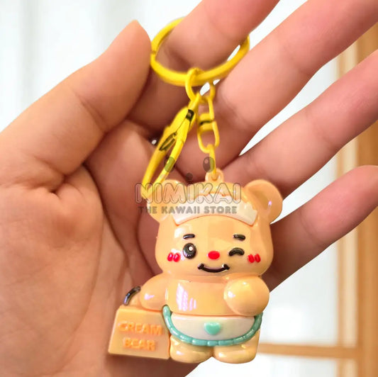 Cream Bear Keychain Keychain