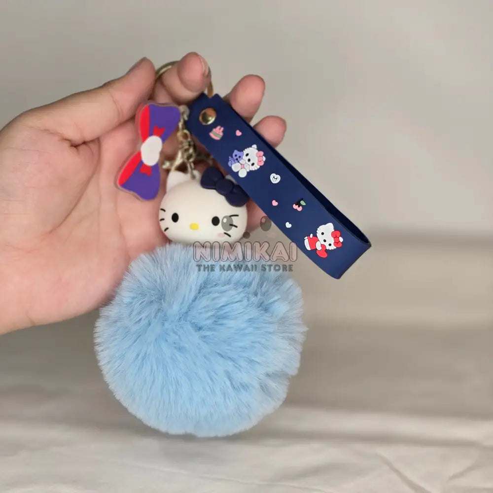 Hello Kitty Pom Bag Charm Keychain