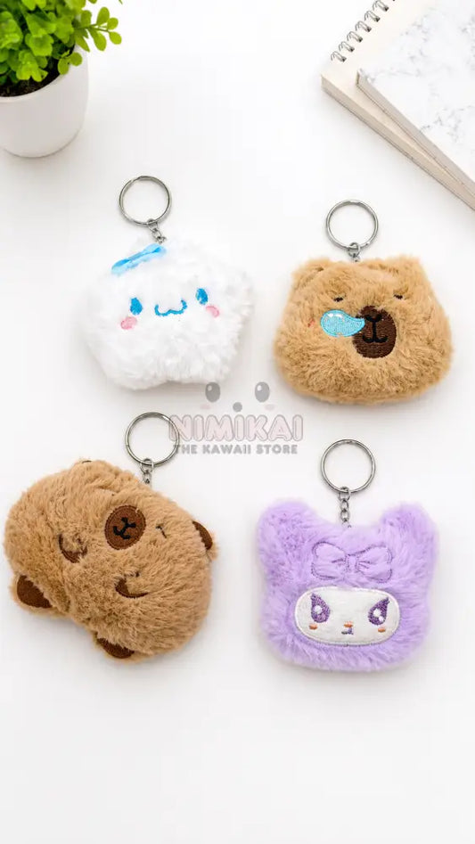 Kawaii Face Plush Keychain - Keychain