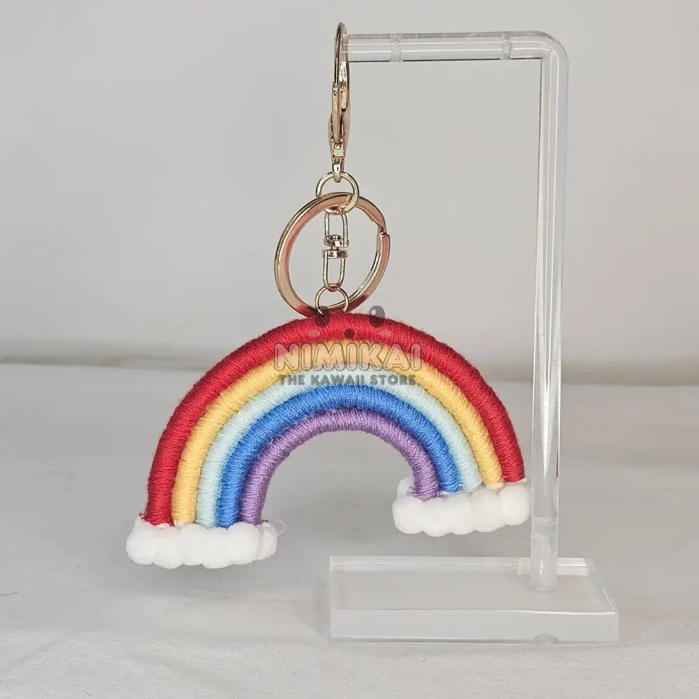 Rainbow Macrame Keychain