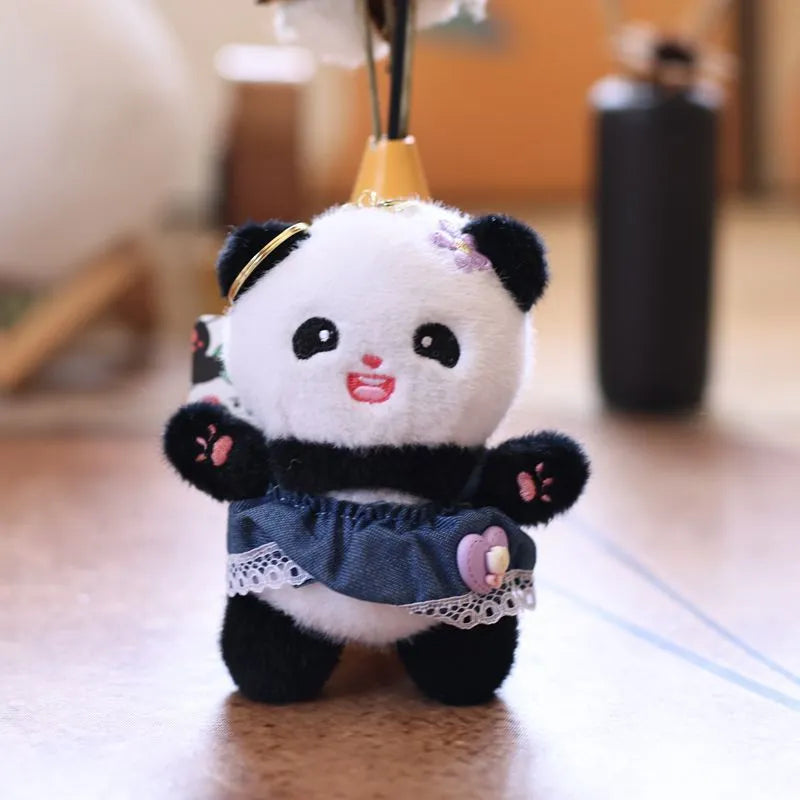 Denim Panda Plush Charms