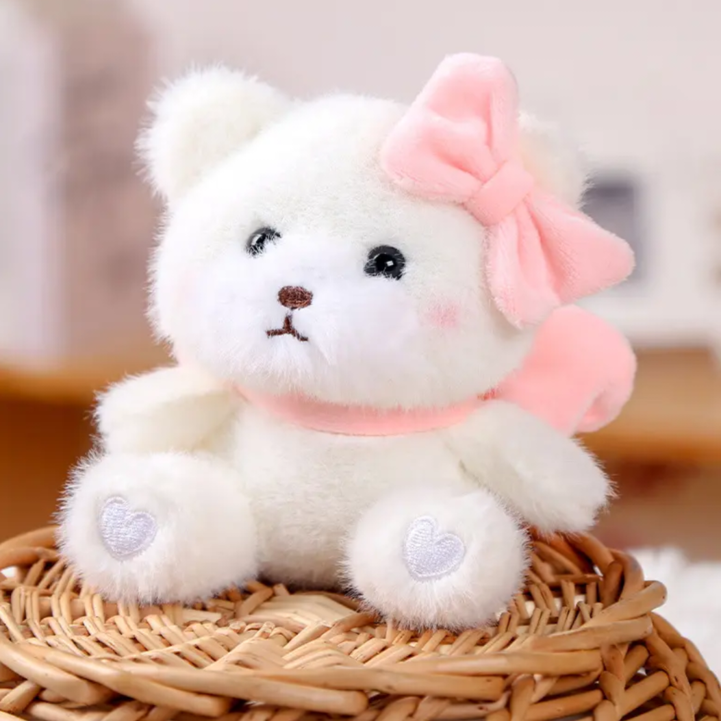 Bow Teddy Plush Keychain