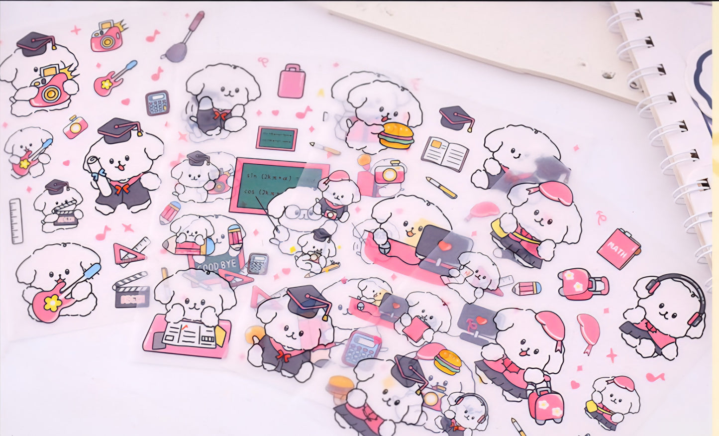 Cream Puppy Holographic Notebook