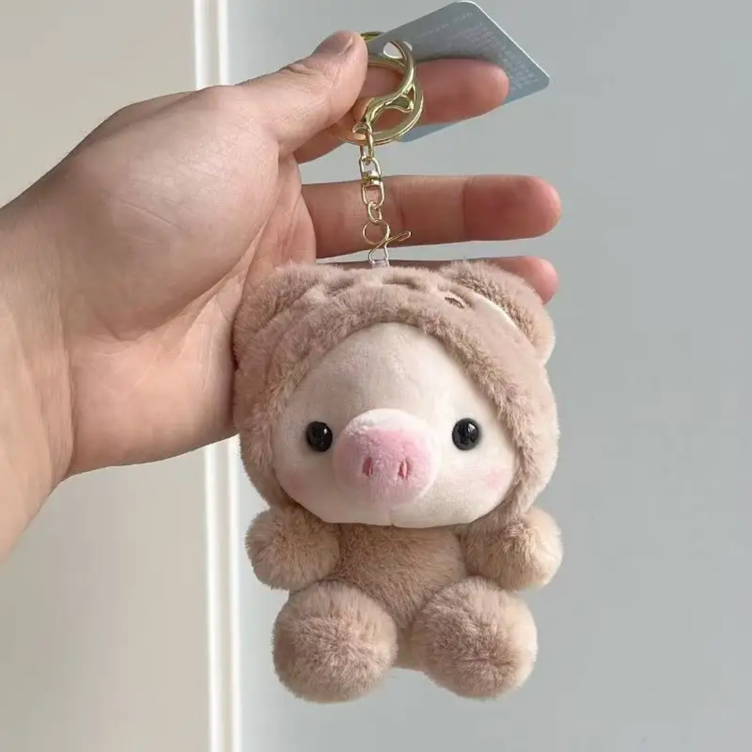 Piggy Onesie Plush Keychain