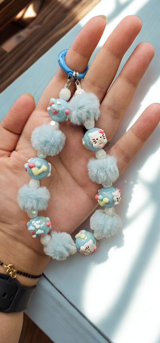 Hello Kitty Cotton Puff Phone Charm