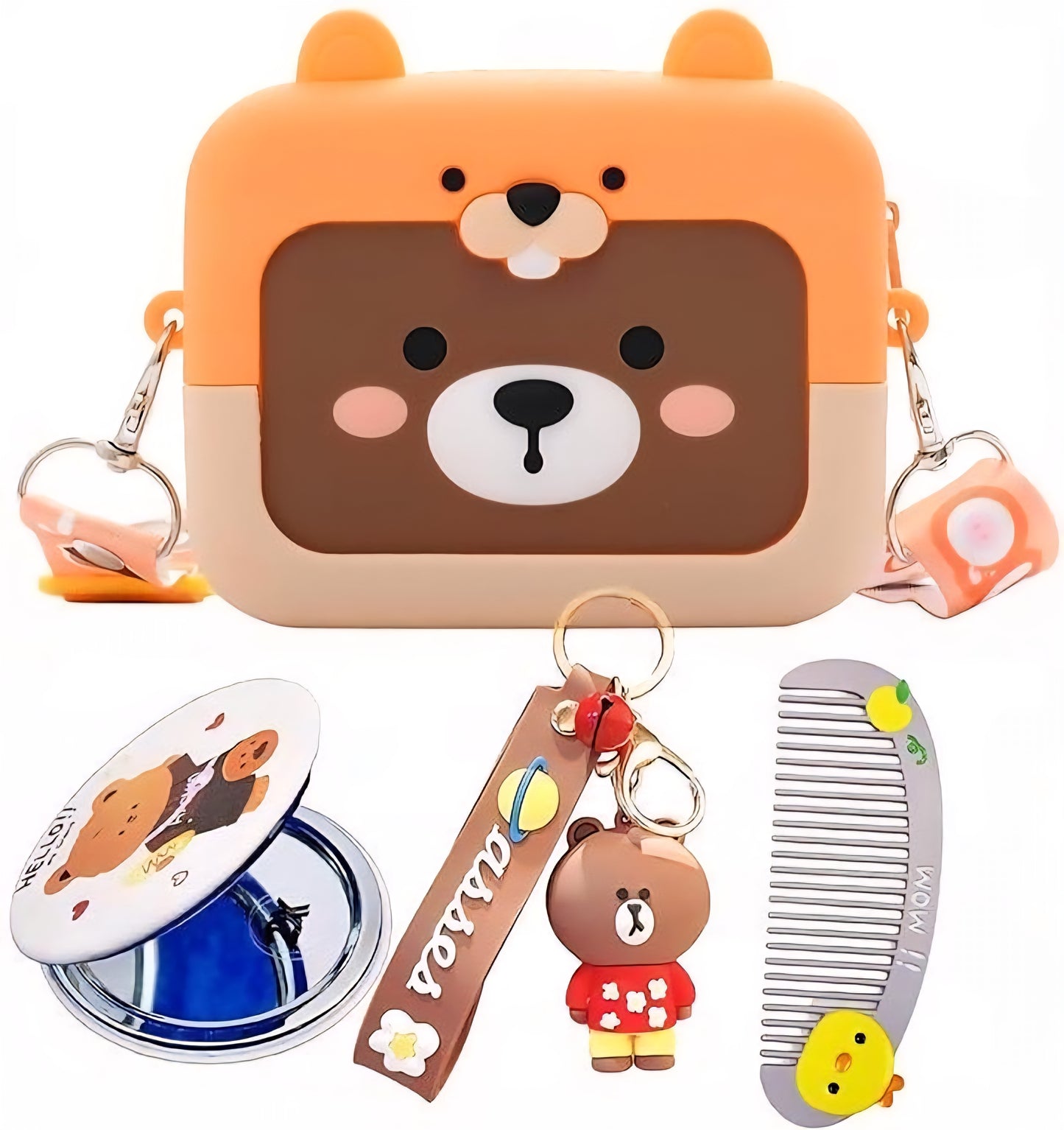 Kawaii Bear Silicone Sling Bag