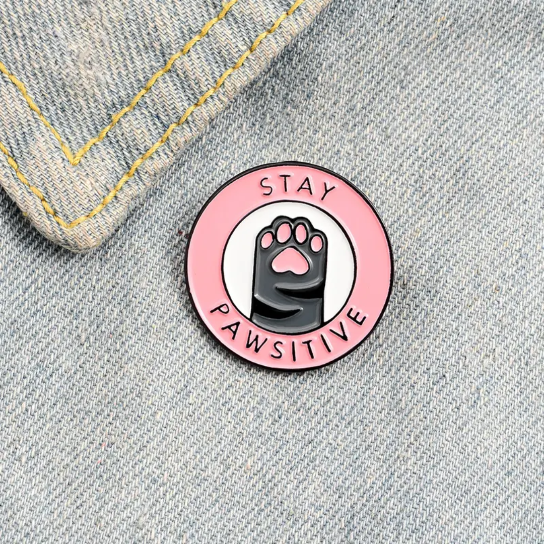 Stay Pawsitive Enamel Pin