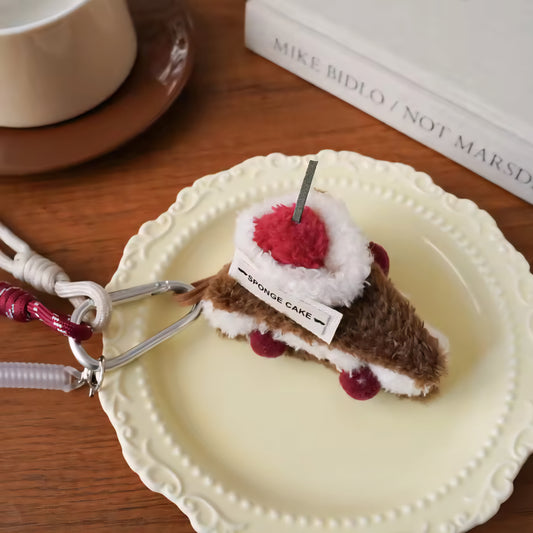 Plush Black Forest Cake Bag Charm