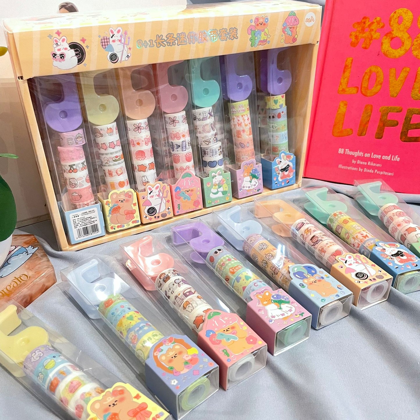 Mini Washi Tape with Dispenser Set