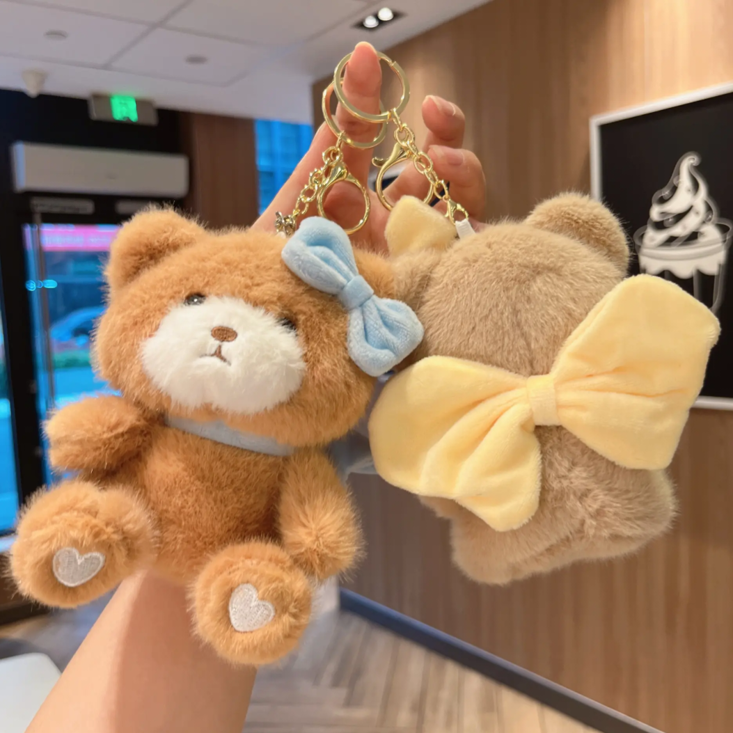 Bow Teddy Plush Keychain