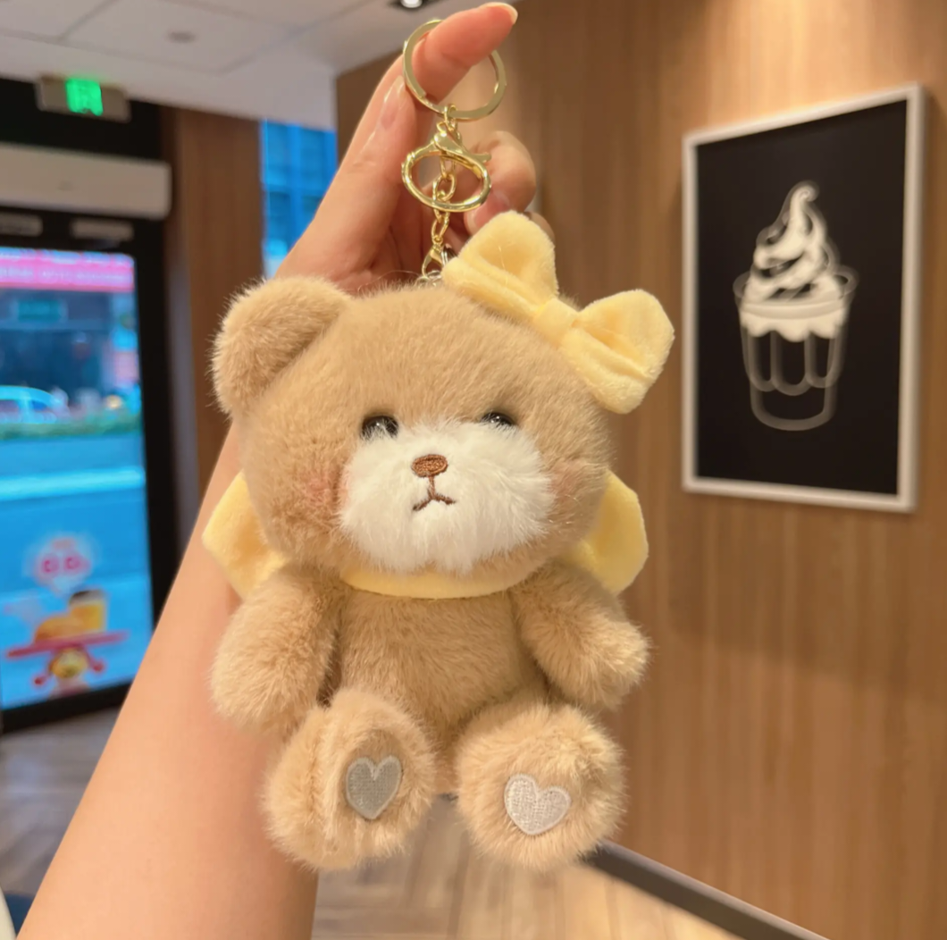 Bow Teddy Plush Keychain