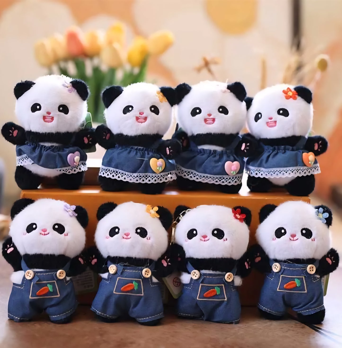Denim Panda Plush Charms