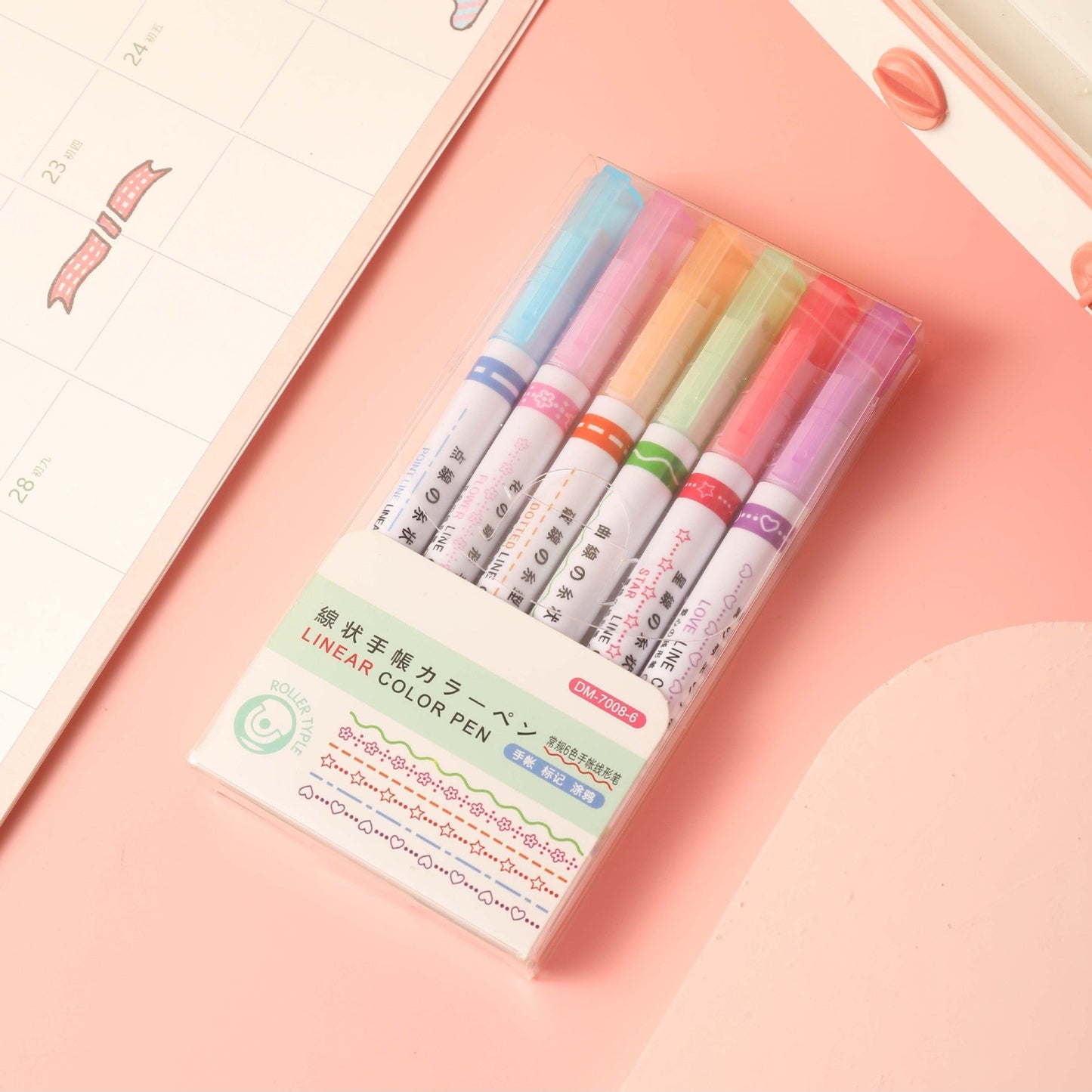 Linear Roller Pen (Set of 6)