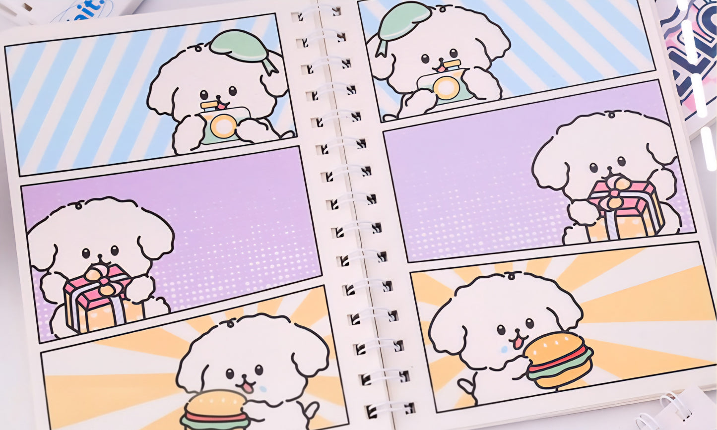 Cream Puppy Holographic Notebook