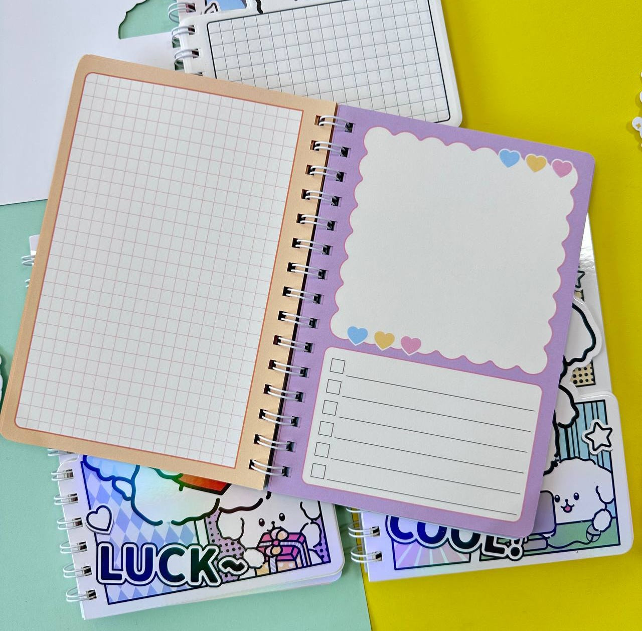 Cream Puppy Holographic Notebook