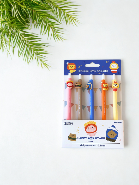 Happy Fat Otaku Pen (Set of 5)