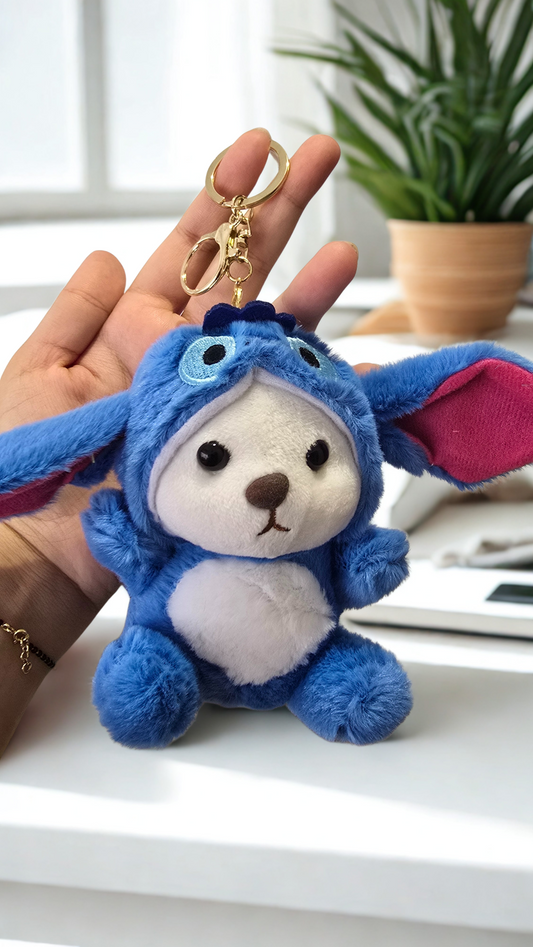 Bear in Onesies Plush Keychain
