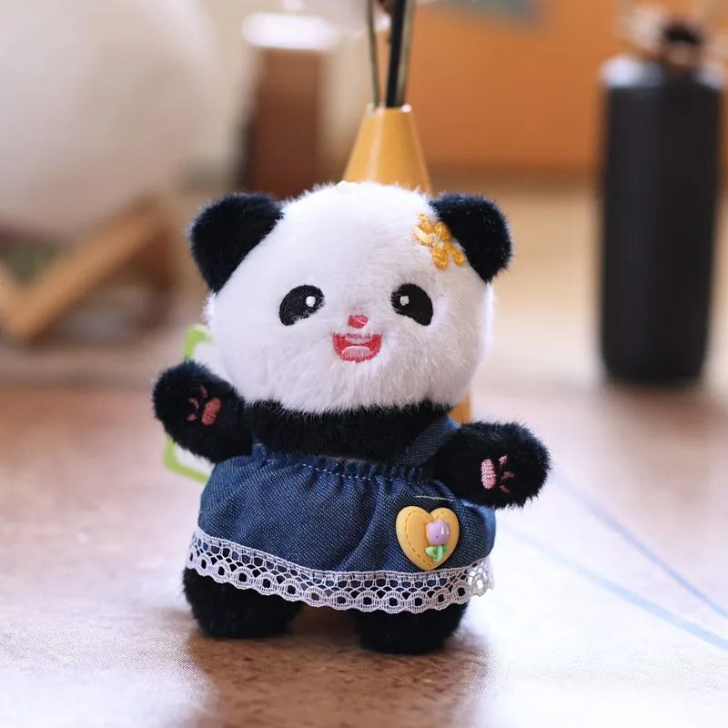 Denim Panda Plush Charms