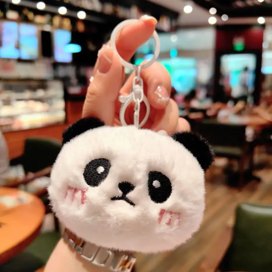 Panda Head Plsuh Keychain / Bag Charm
