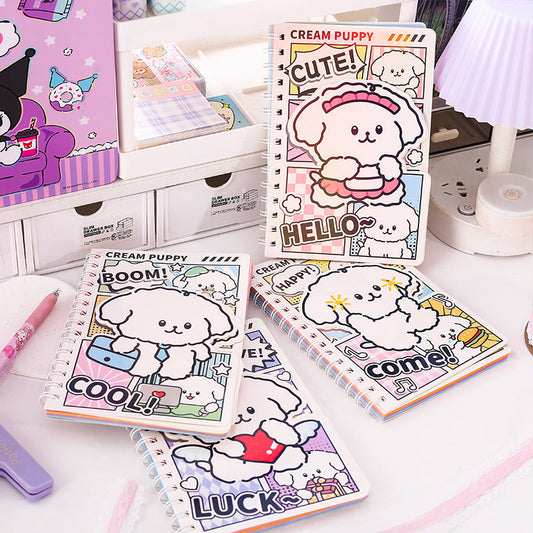 Cream Puppy Holographic Notebook