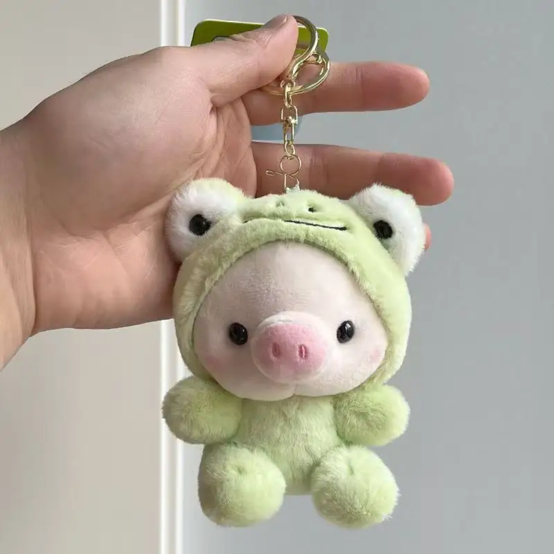 Piggy Onesie Plush Keychain