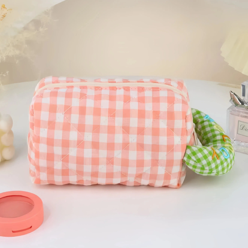 Gingham Makeup Pouches