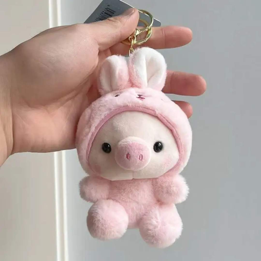 Piggy Onesie Plush Keychain