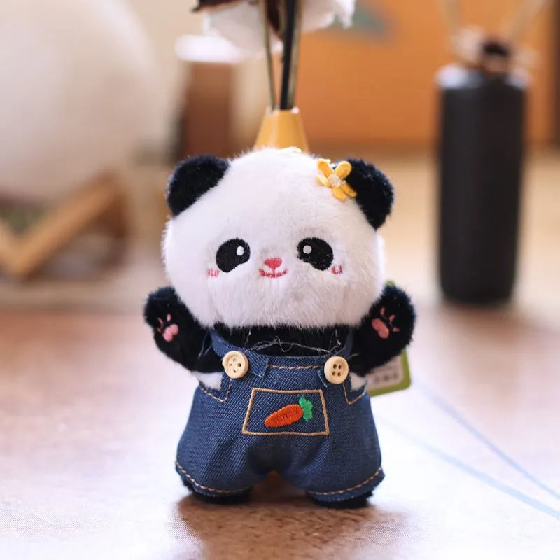 Denim Panda Plush Charms