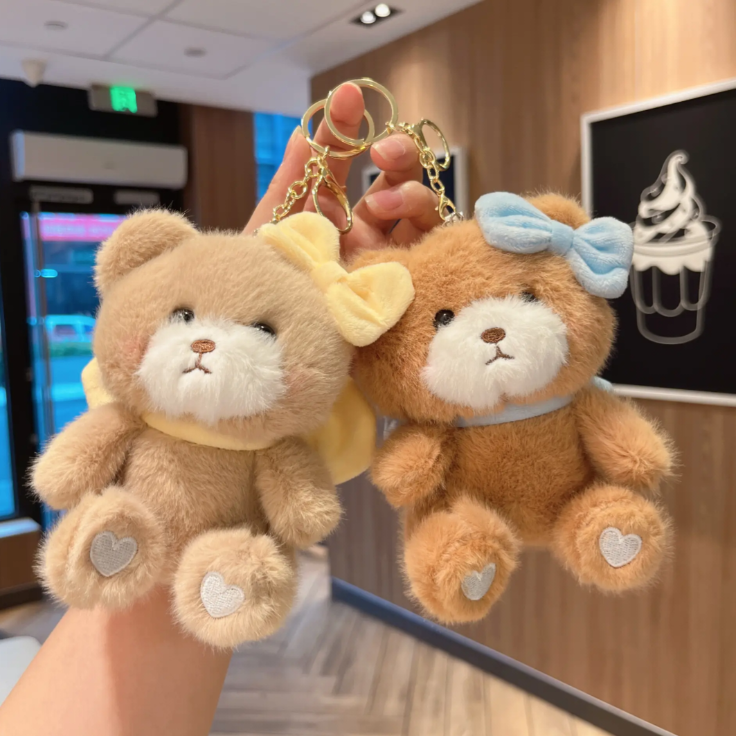Bow Teddy Plush Keychain
